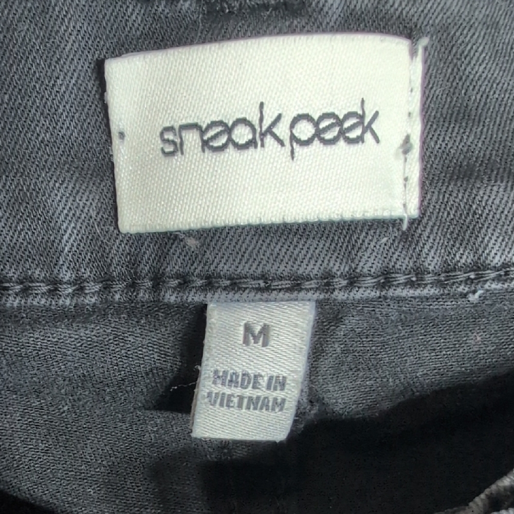 Sneak Peek Dark Jean Shorts with Ripped Accents - Picture 5 of 10
